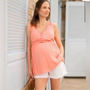 Seraphine Coral Sleeveless Tunic
